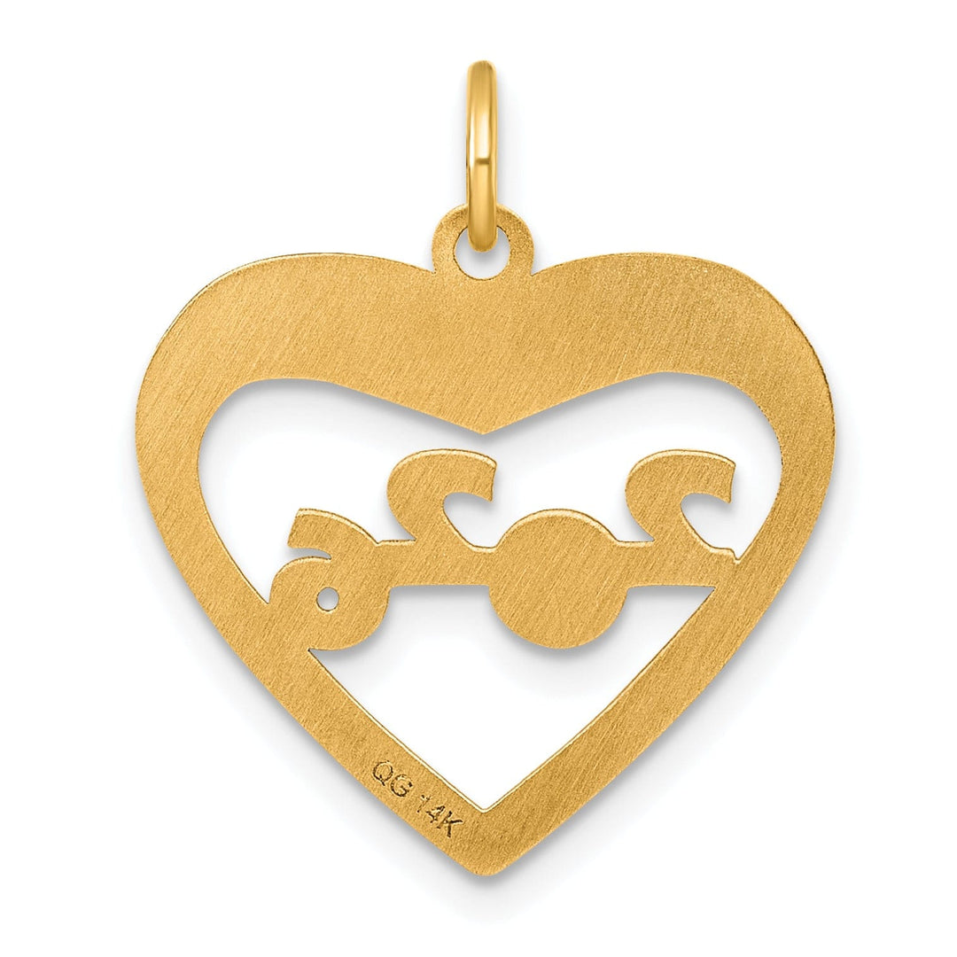 Lovely Rita's Charms & Pendants 14K Yellow Gold CLASS OF 2026 Cut-Out Heart Design Charm