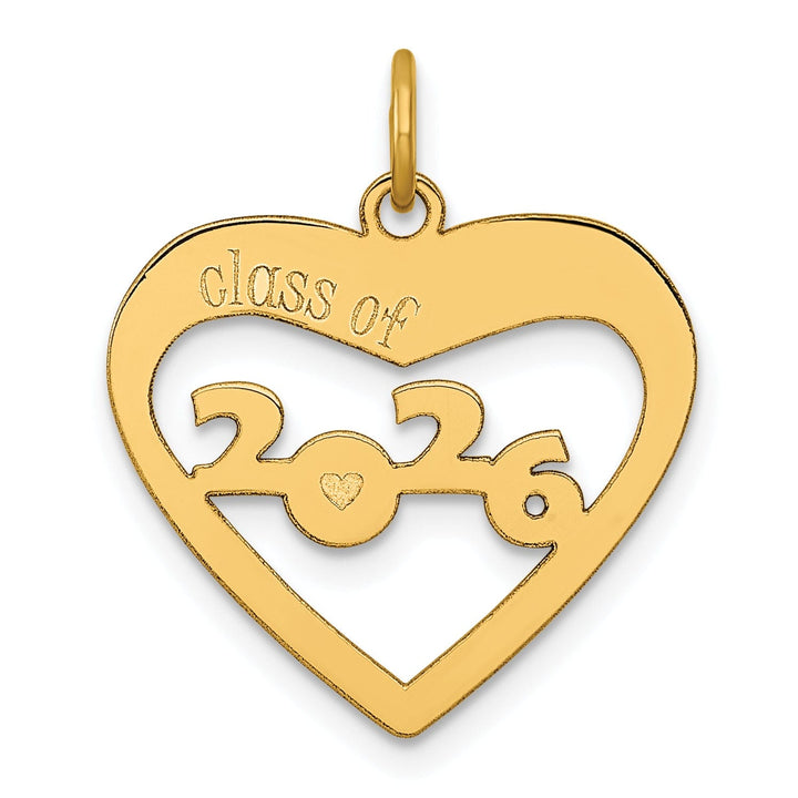 Lovely Rita's Charms & Pendants 14K Yellow Gold CLASS OF 2026 Cut-Out Heart Design Charm