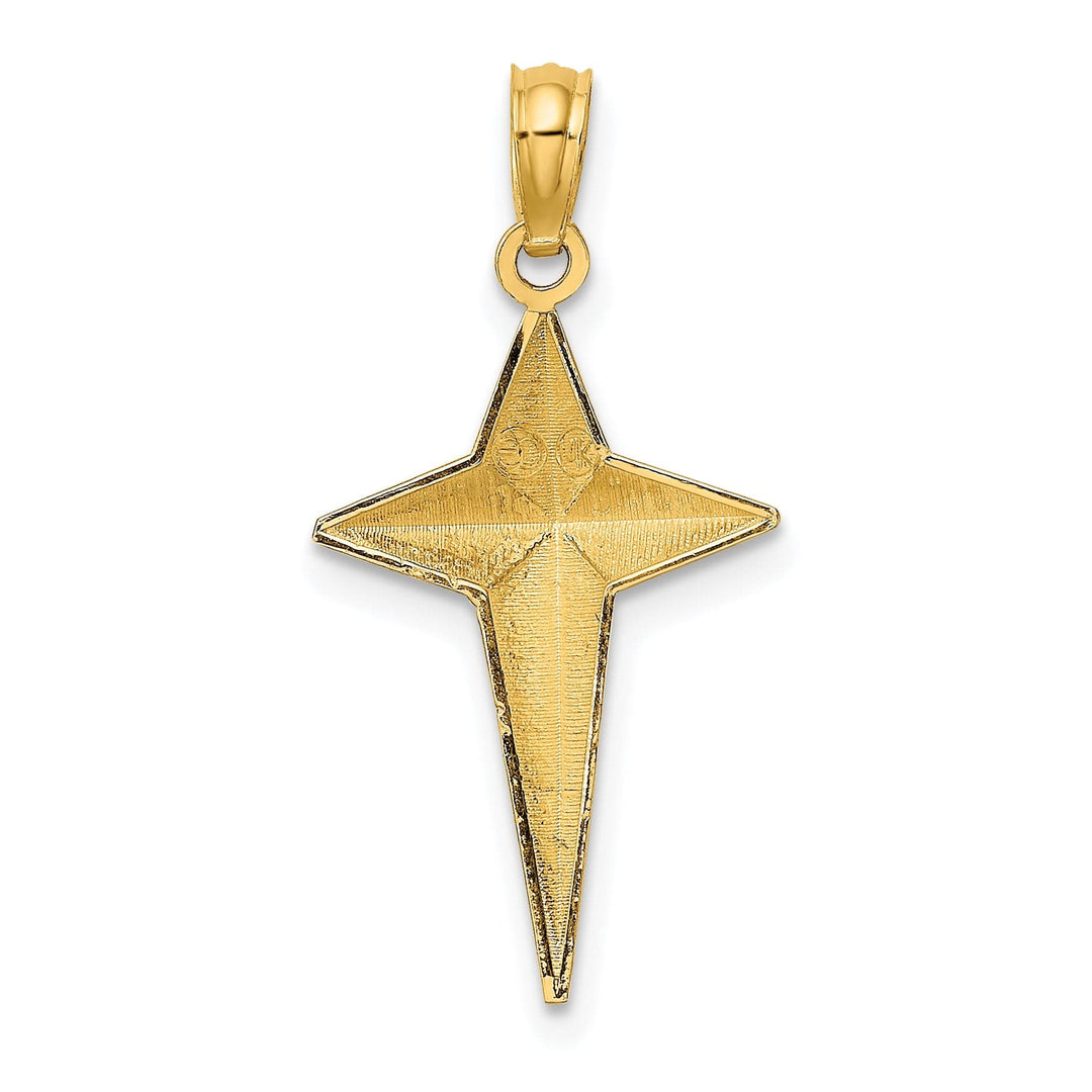 Lovely Rita's Charms & Pendants 14K Yellow Gold Classic 2-D Triangle Tipped Passion Cross Pendant