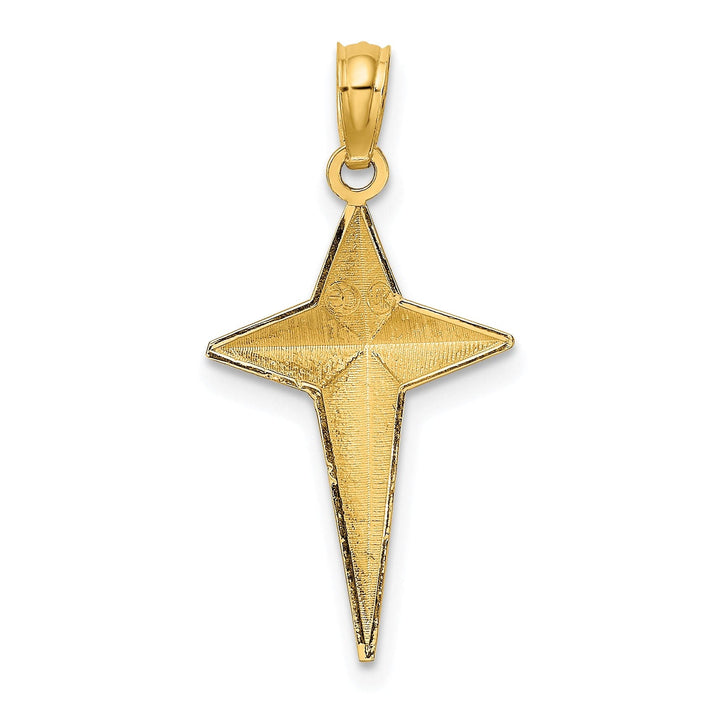 Lovely Rita's Charms & Pendants 14K Yellow Gold Classic 2-D Triangle Tipped Passion Cross Pendant
