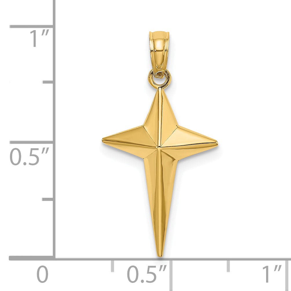 Lovely Rita's Charms & Pendants 14K Yellow Gold Classic 2-D Triangle Tipped Passion Cross Pendant