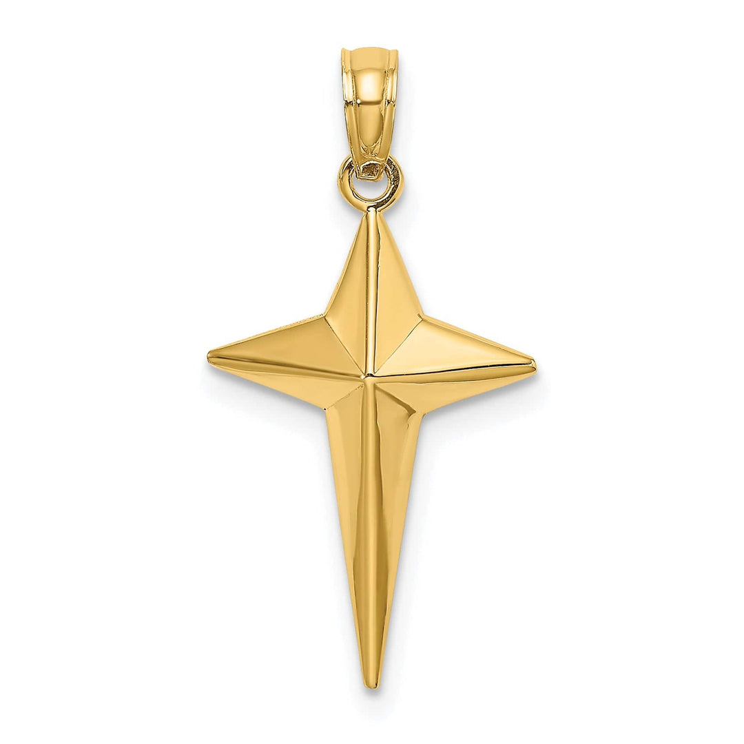 Lovely Rita's Charms & Pendants 14K Yellow Gold Classic 2-D Triangle Tipped Passion Cross Pendant