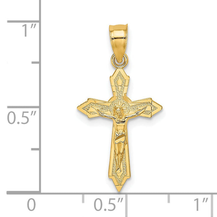 Lovely Rita's Charms & Pendants 14K Yellow Gold Classic Arrow Pointed Ends Crucifix Cross Pendant