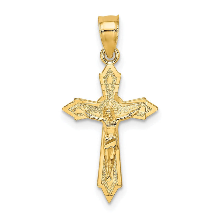 Lovely Rita's Charms & Pendants 14K Yellow Gold Classic Arrow Pointed Ends Crucifix Cross Pendant