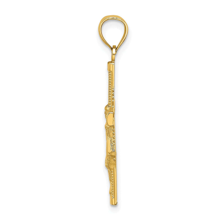Lovely Rita's Charms & Pendants 14K Yellow Gold Classic Beaded Accent Crucifix Cross Pendant