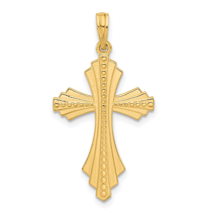Lovely Rita's Charms & Pendants 14K Yellow Gold Classic & Beaded Passion Cross Pendant