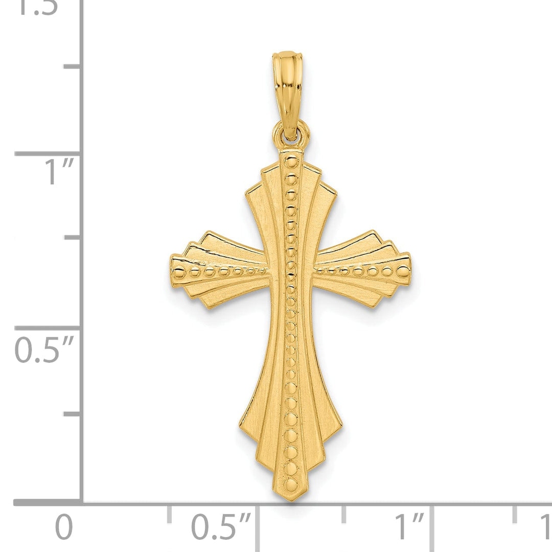Lovely Rita's Charms & Pendants 14K Yellow Gold Classic & Beaded Passion Cross Pendant