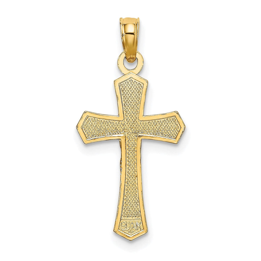 Lovely Rita's Charms & Pendants 14K Yellow Gold Classic Beveled Edges Crucifix Cross Pendant