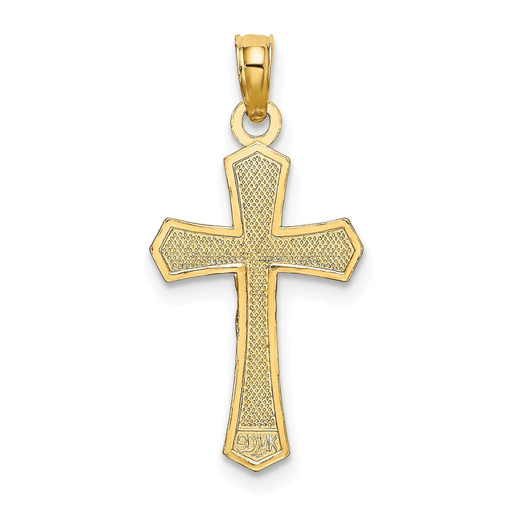 Lovely Rita's Charms & Pendants 14K Yellow Gold Classic Beveled Edges Crucifix Cross Pendant