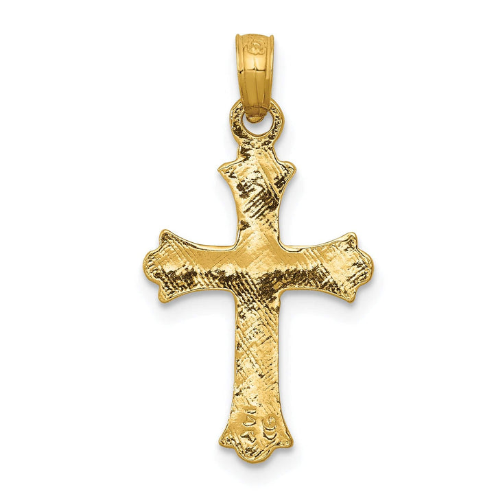 Lovely Rita's Charms & Pendants 14K Yellow Gold Classic Budded Fleur de Lis Cross Pendant