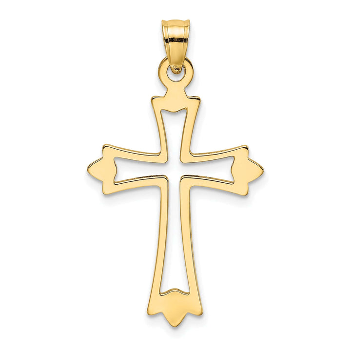 Lovely Rita's Charms & Pendants 14K Yellow Gold Classic & Cut-Out Fleur de Lis Cross Pendant