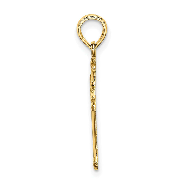 Lovely Rita's Charms & Pendants 14K Yellow Gold Classic Cut-Out Fleur de Lis Cross Pendant