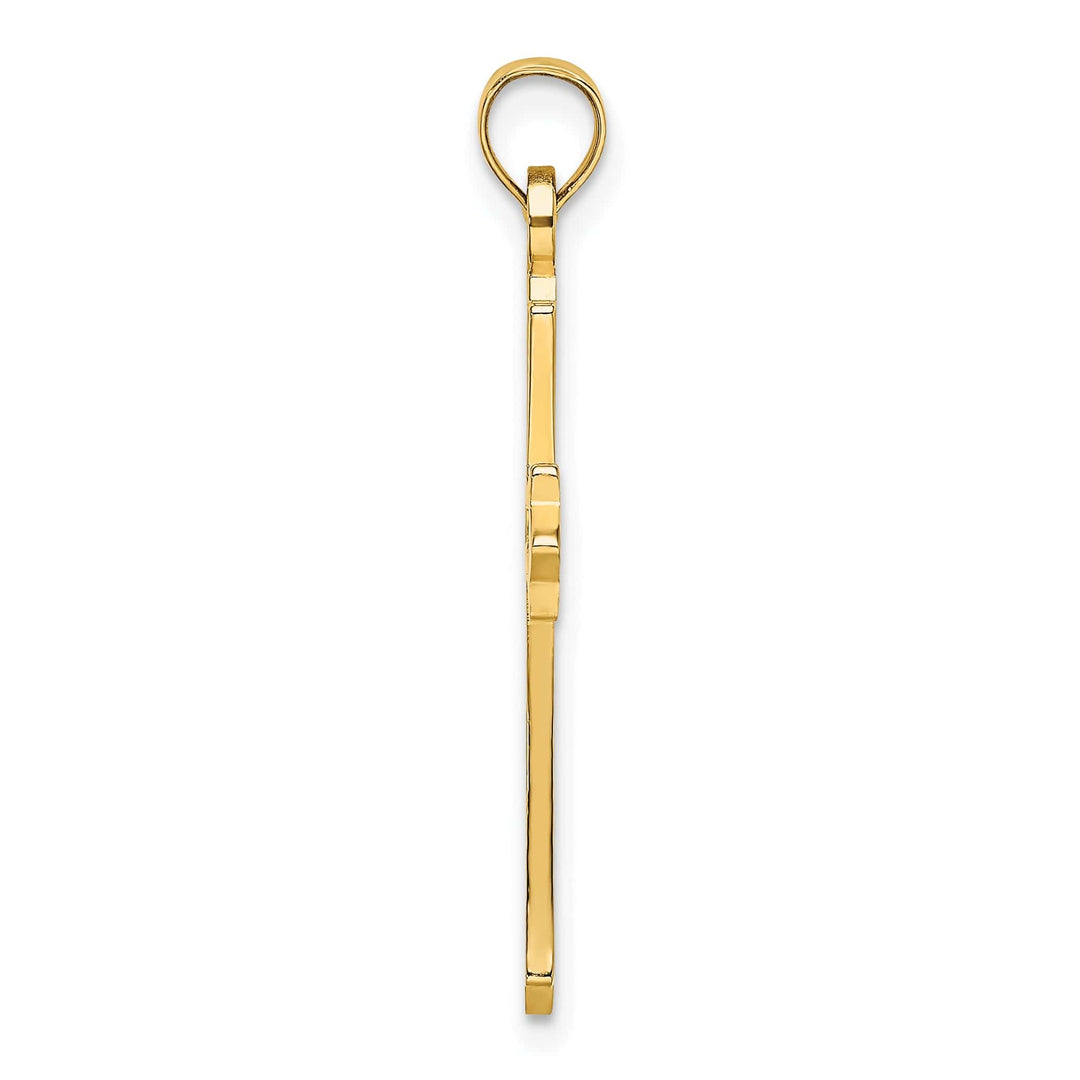 Lovely Rita's Charms & Pendants 14K Yellow Gold Classic & Cut-Out Fleur de Lis Cross Pendant