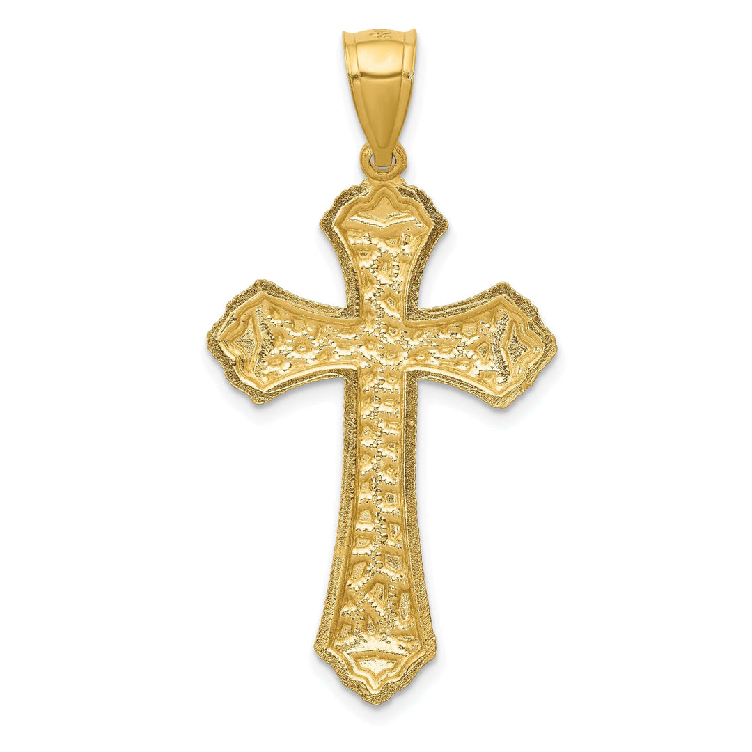 Lovely Rita's Charms & Pendants 14K Yellow Gold Classic D.C Budded Fleur de Lis Cross Pendant