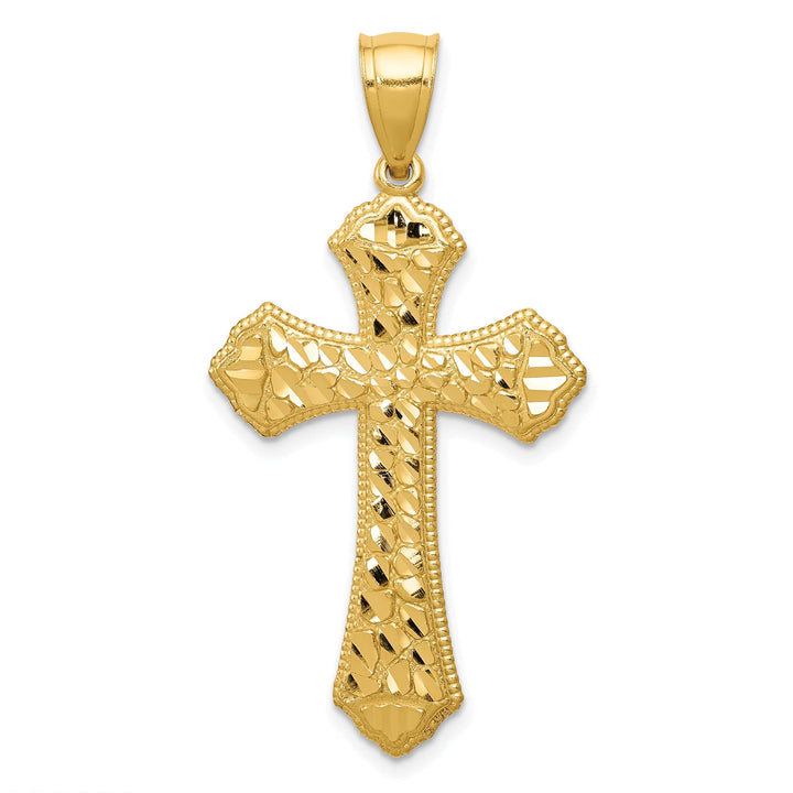 Lovely Rita's Charms & Pendants 14K Yellow Gold Classic D.C Budded Fleur de Lis Cross Pendant