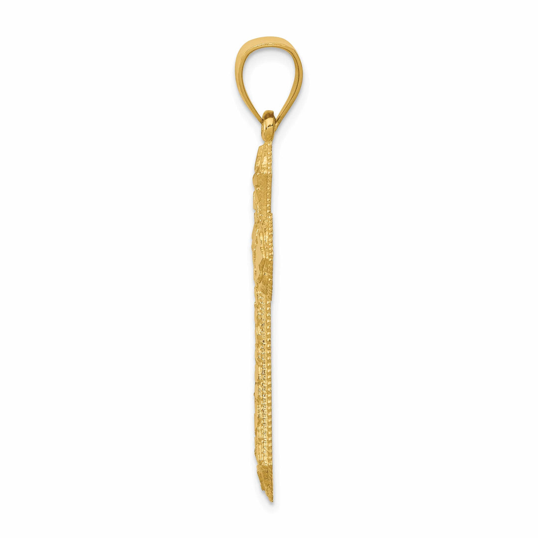 Lovely Rita's Charms & Pendants 14K Yellow Gold Classic D.C Budded Fleur de Lis Cross Pendant