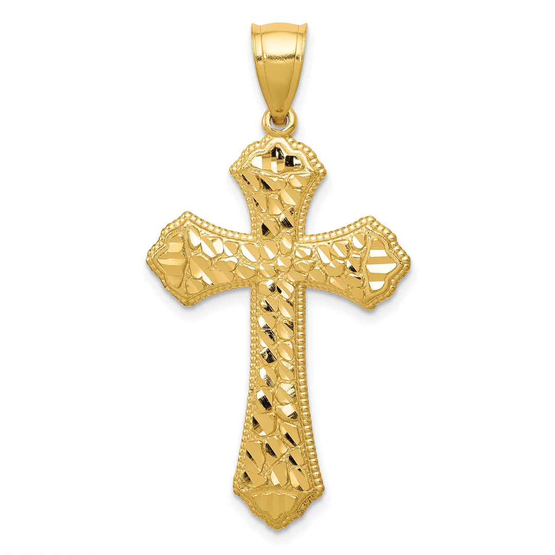 Lovely Rita's Charms & Pendants 14K Yellow Gold Classic D.C Budded Fleur de Lis Cross Pendant