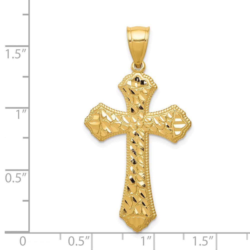 Lovely Rita's Charms & Pendants 14K Yellow Gold Classic D.C Budded Fleur de Lis Cross Pendant