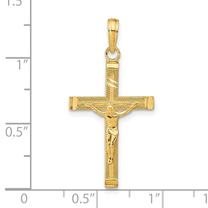 Lovely Rita's Charms & Pendants 14K Yellow Gold Classic D.C Fancy Tipped Crucifix Cross Pendant
