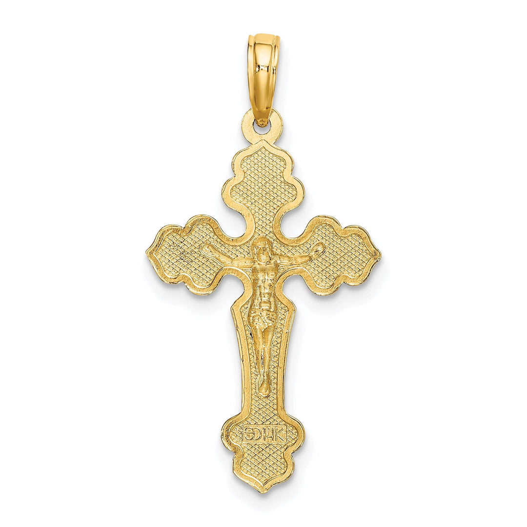 Lovely Rita's Charms & Pendants 14K Yellow Gold Classic D.C Fancy Tips Crucifix Cross Pendant