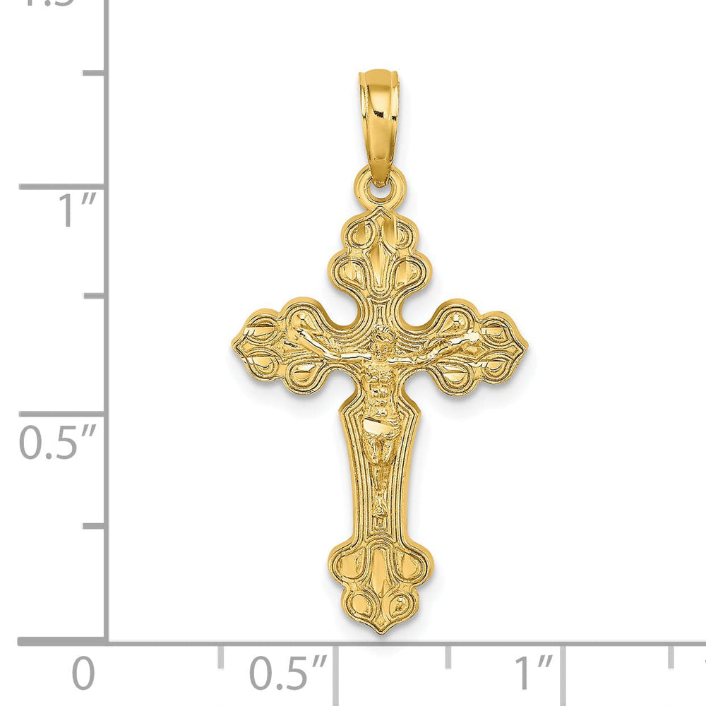 Lovely Rita's Charms & Pendants 14K Yellow Gold Classic D.C Fancy Tips Crucifix Cross Pendant