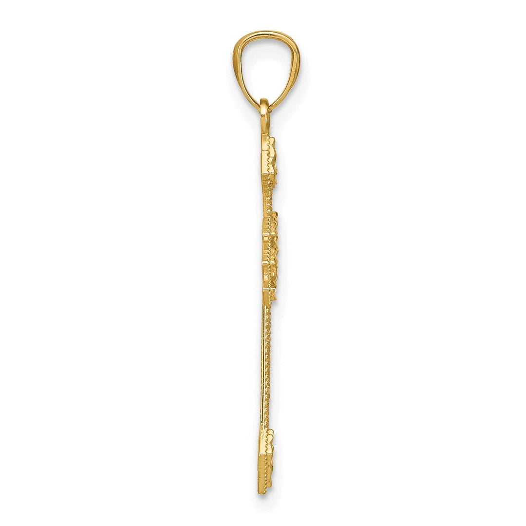Lovely Rita's Charms & Pendants 14K Yellow Gold Classic D.C Filigree Fleur de Lis Cross Pendant