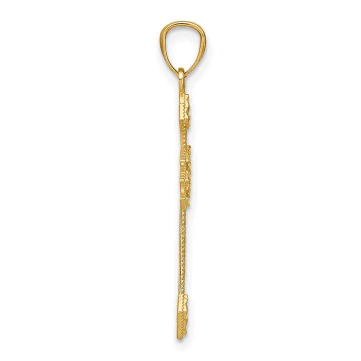 Lovely Rita's Charms & Pendants 14K Yellow Gold Classic D.C Filigree Fleur de Lis Cross Pendant