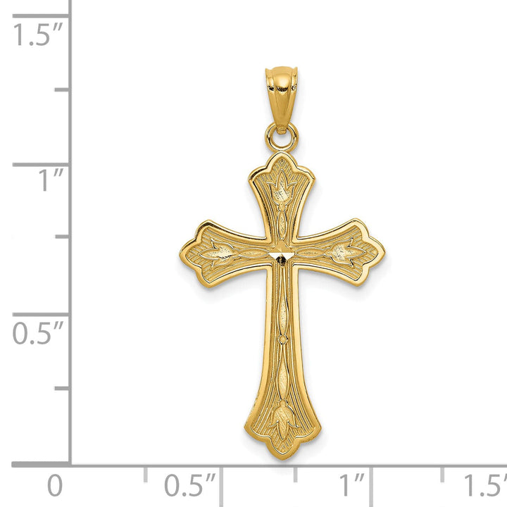 Lovely Rita's Charms & Pendants 14K Yellow Gold Classic D.C Fleur de Lis Cross Pendant