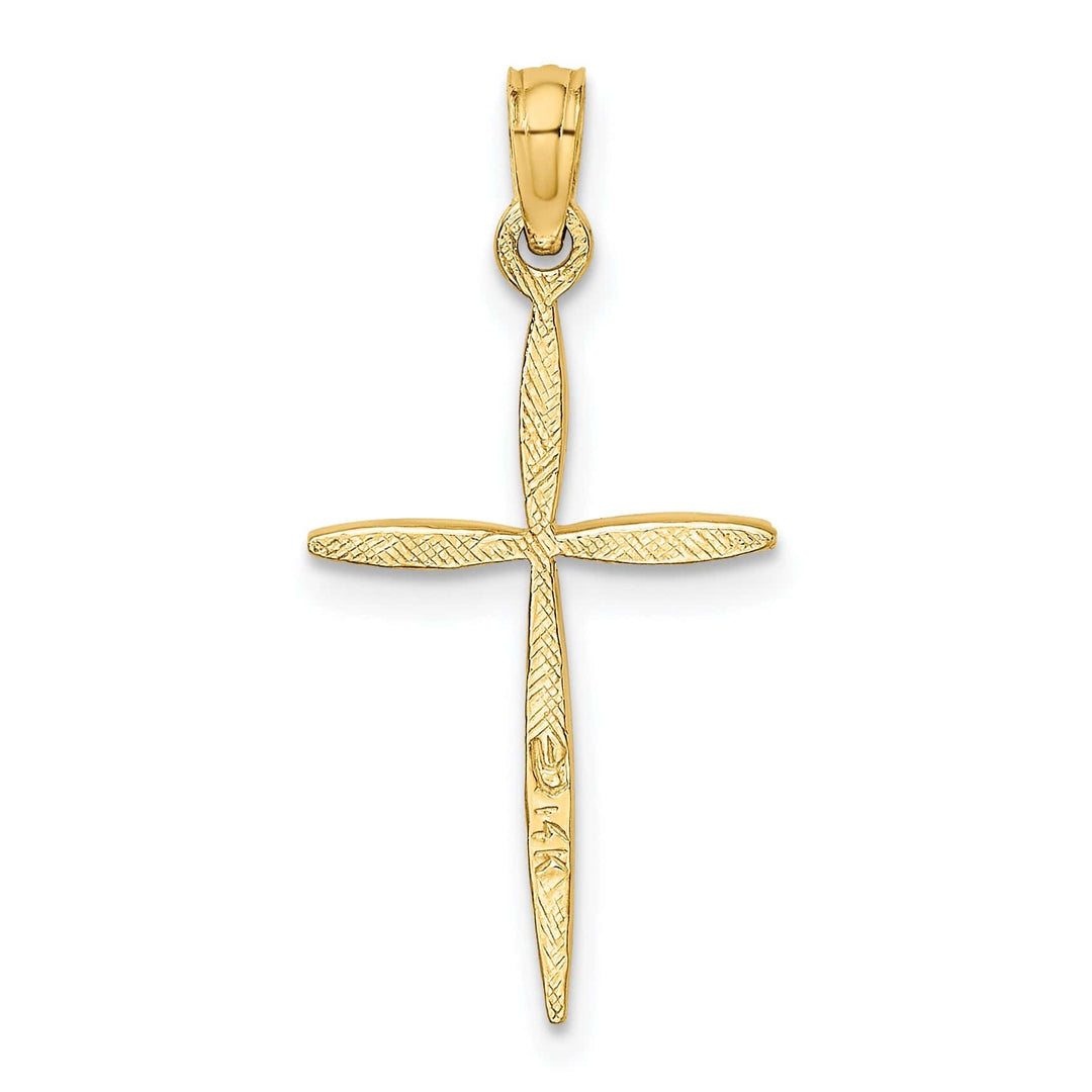Lovely Rita's Charms & Pendants 14K Yellow Gold Classic D.C Tapered Ends Passion Cross Pendant