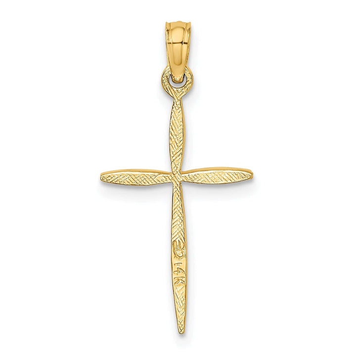 Lovely Rita's Charms & Pendants 14K Yellow Gold Classic D.C Tapered Ends Passion Cross Pendant