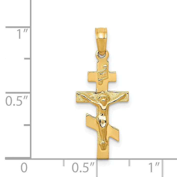 Lovely Rita's Charms & Pendants 14K Yellow Gold Classic Eastern Orthodox Crucifix Cross Pendant