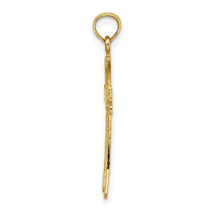 Lovely Rita's Charms & Pendants 14K Yellow Gold Classic & Engraved Heart Fleur de Lis Cross Pendant