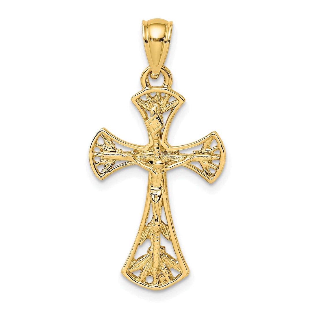 Lovely Rita's Charms & Pendants 14K Yellow Gold Classic Fancy Crucifix Cross Pendant