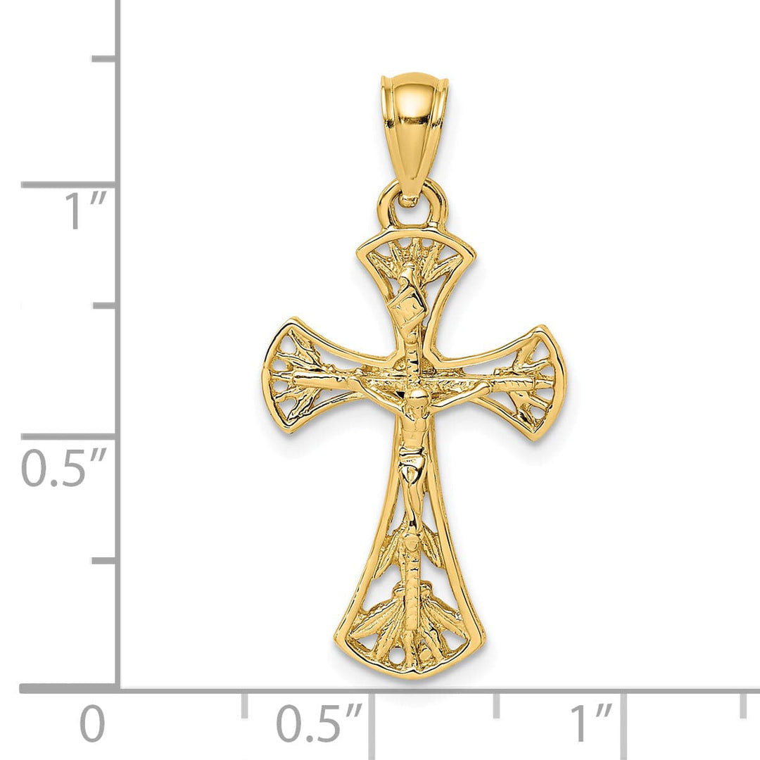 Lovely Rita's Charms & Pendants 14K Yellow Gold Classic Fancy Crucifix Cross Pendant