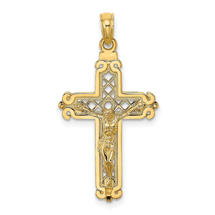 Lovely Rita's Charms & Pendants 14K Yellow Gold Classic Fancy Crucifix Cross Pendant