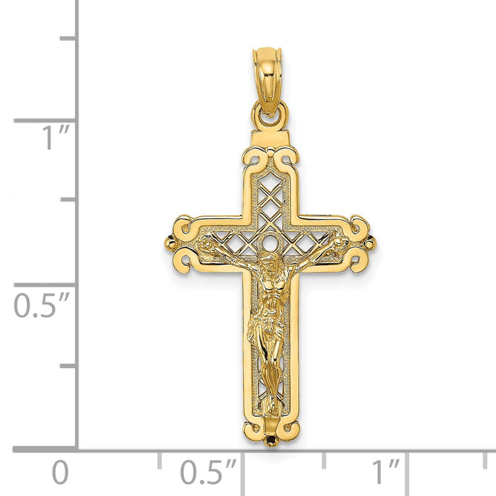 Lovely Rita's Charms & Pendants 14K Yellow Gold Classic Fancy Crucifix Cross Pendant