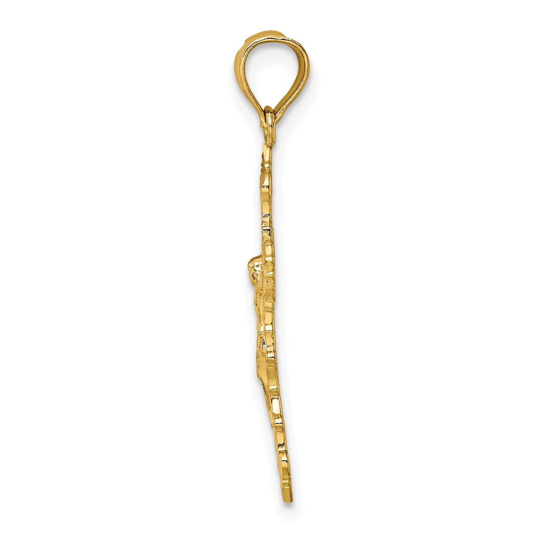 Lovely Rita's Charms & Pendants 14K Yellow Gold Classic Fancy Edges Crucifix Cross Pendant