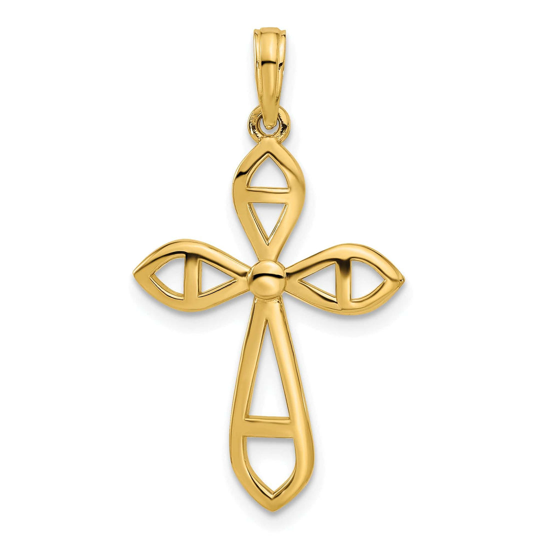 Lovely Rita's Charms & Pendants 14K Yellow Gold Classic Fancy Passion Cross Pendant