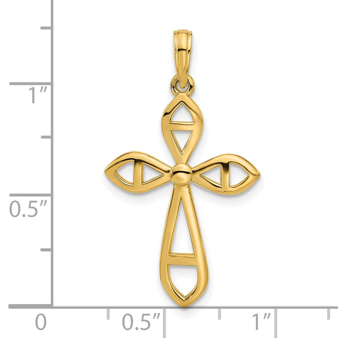Lovely Rita's Charms & Pendants 14K Yellow Gold Classic Fancy Passion Cross Pendant