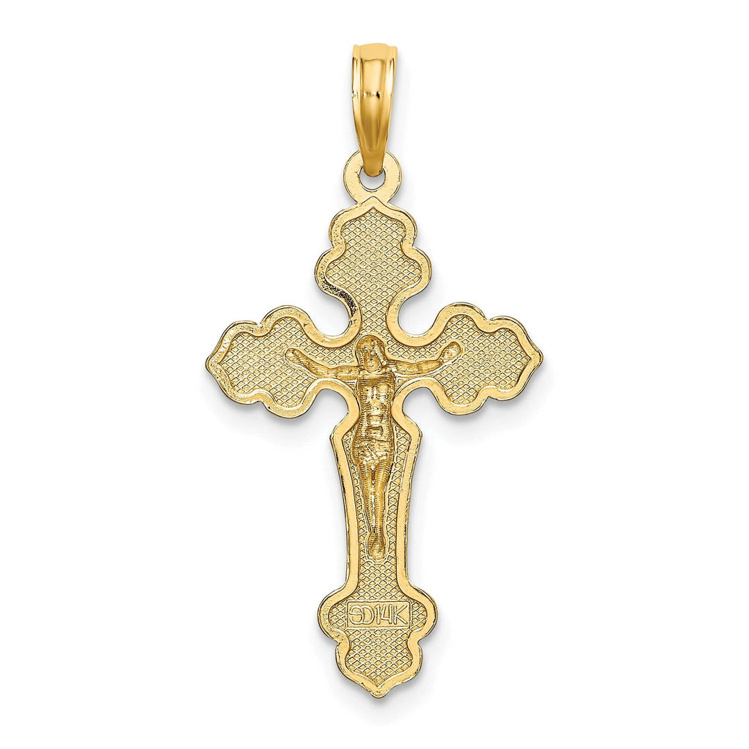 Lovely Rita's Charms & Pendants 14K Yellow Gold Classic Fancy Tips Crucifix Cross Pendant