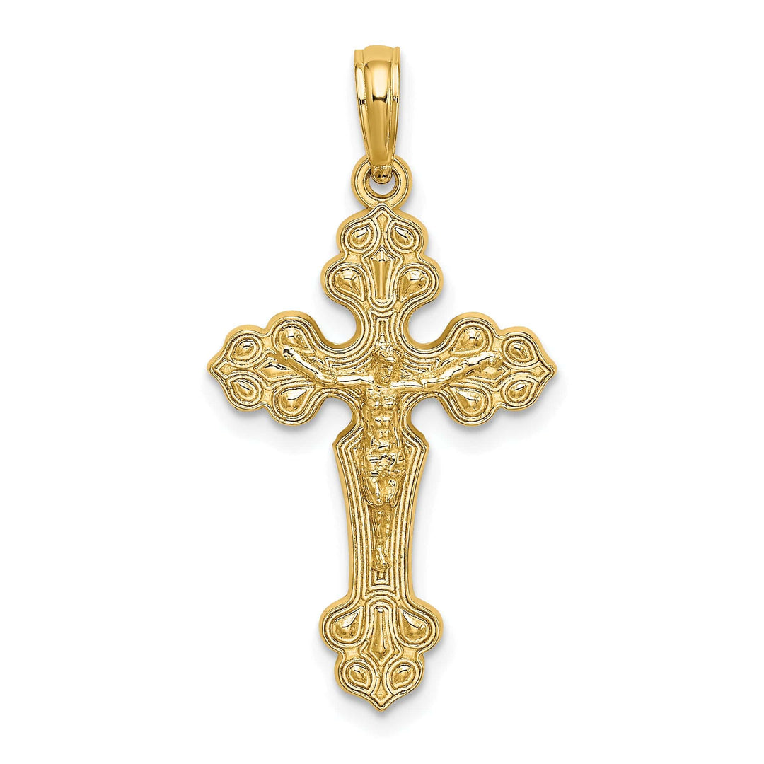 Lovely Rita's Charms & Pendants 14K Yellow Gold Classic Fancy Tips Crucifix Cross Pendant