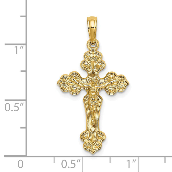 Lovely Rita's Charms & Pendants 14K Yellow Gold Classic Fancy Tips Crucifix Cross Pendant