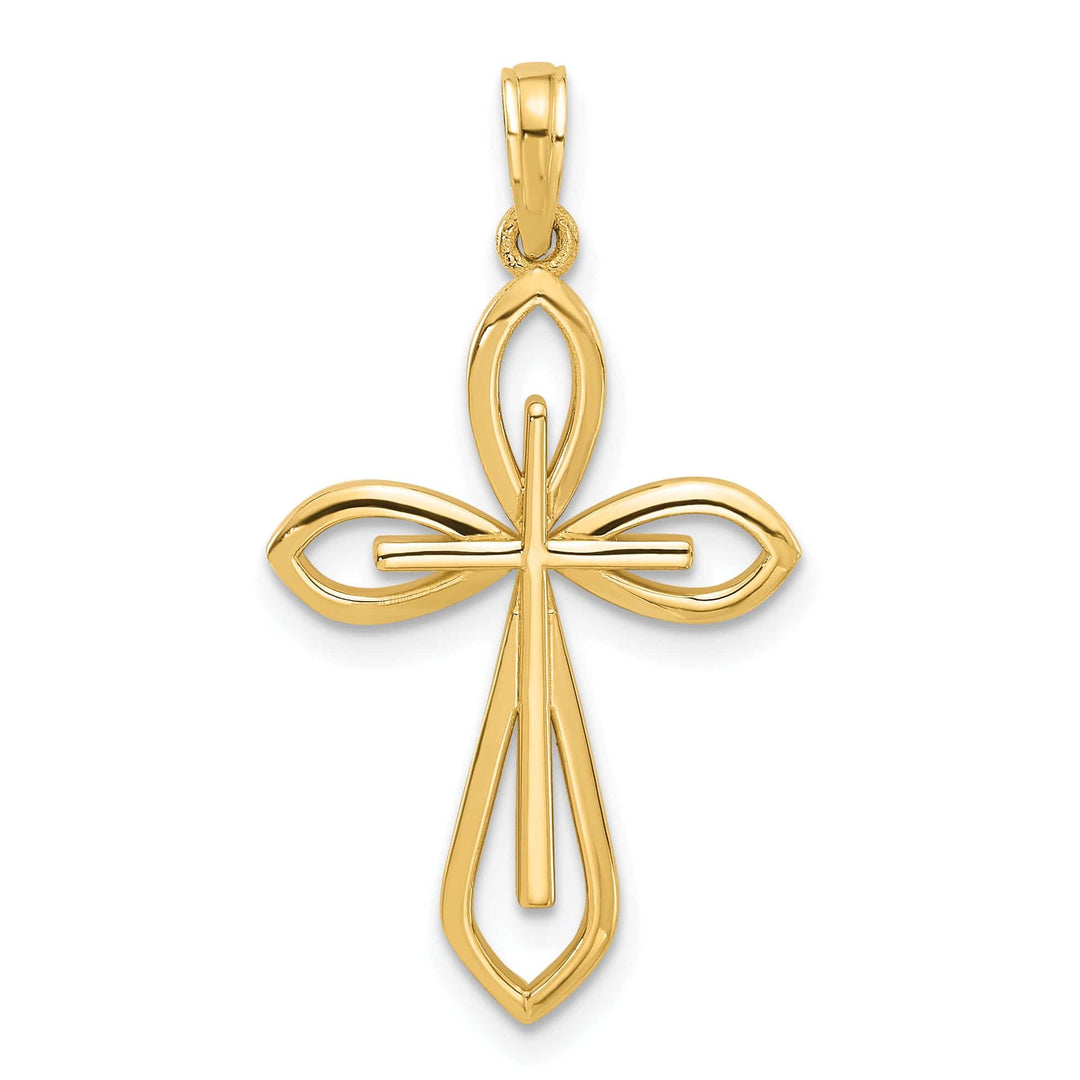 Lovely Rita's Charms & Pendants 14K Yellow Gold Classic Fancy Two Passion Cross Pendant