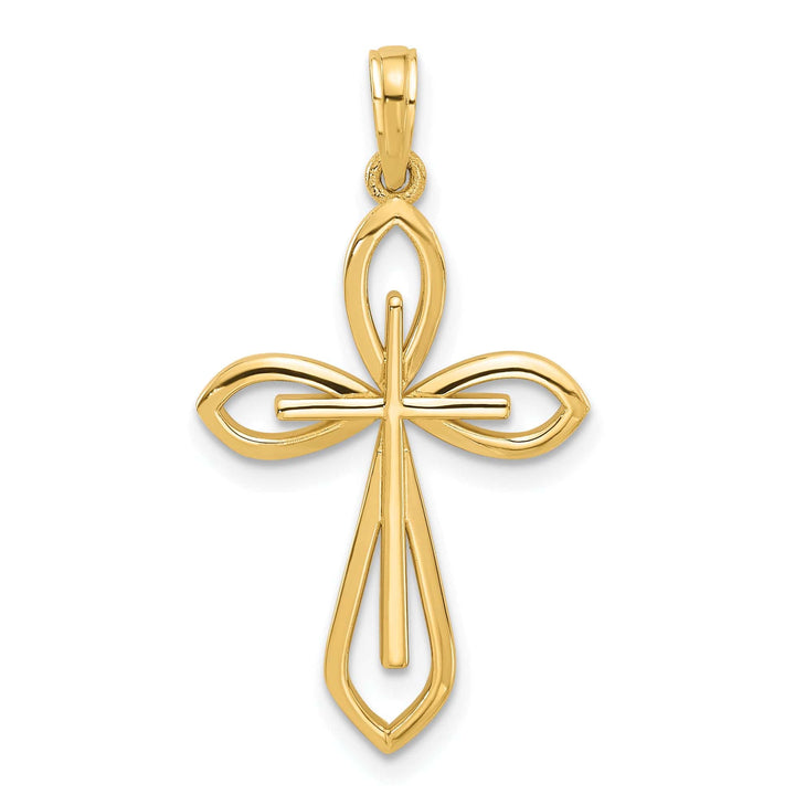 Lovely Rita's Charms & Pendants 14K Yellow Gold Classic Fancy Two Passion Cross Pendant