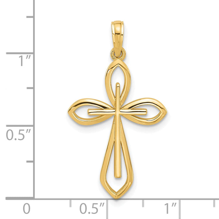 Lovely Rita's Charms & Pendants 14K Yellow Gold Classic Fancy Two Passion Cross Pendant