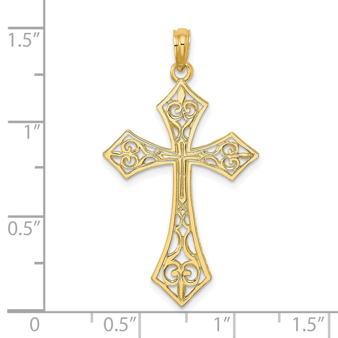 Lovely Rita's Charms & Pendants 14K Yellow Gold Classic Filigree Passion Cross Pendant