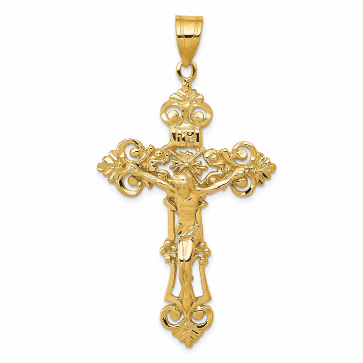 Lovely Rita's Charms & Pendants 14K Yellow Gold Classic Fleur de Lis Cross Pendant