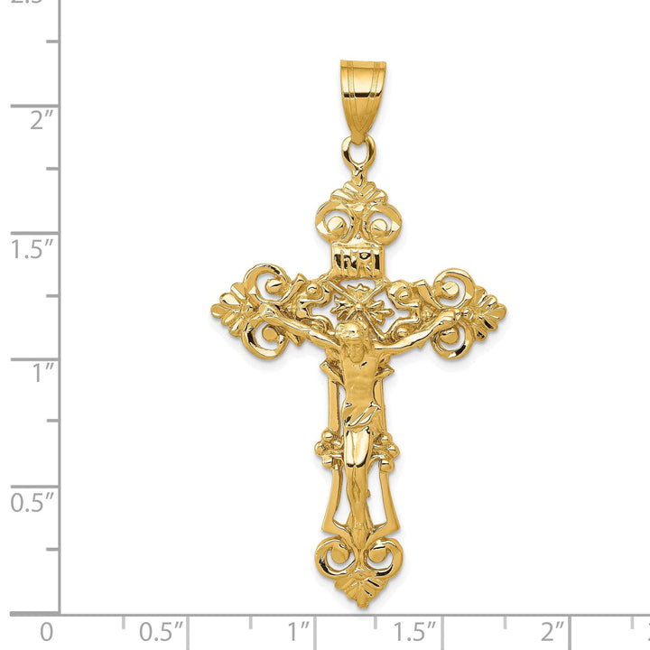 Lovely Rita's Charms & Pendants 14K Yellow Gold Classic Fleur de Lis Cross Pendant