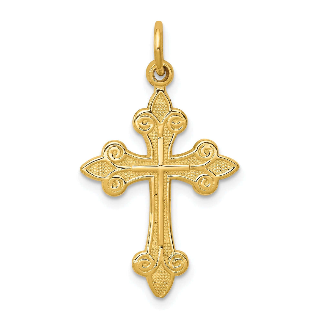Lovely Rita's Charms & Pendants 14K Yellow Gold Classic Fleur de Lis Cross Pendant