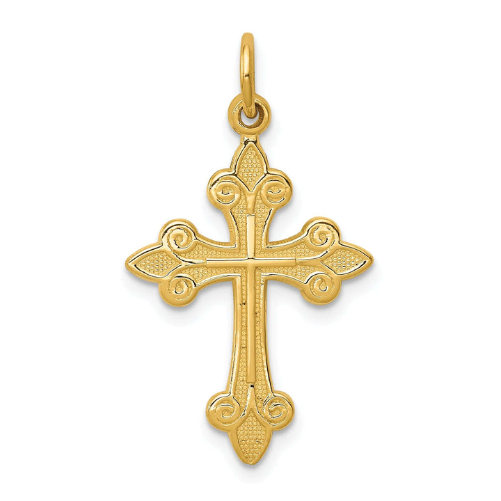 Lovely Rita's Charms & Pendants 14K Yellow Gold Classic Fleur de Lis Cross Pendant